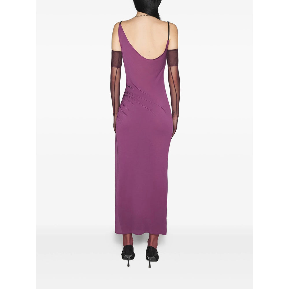 Dark Purple Gathered Jumpsuit
