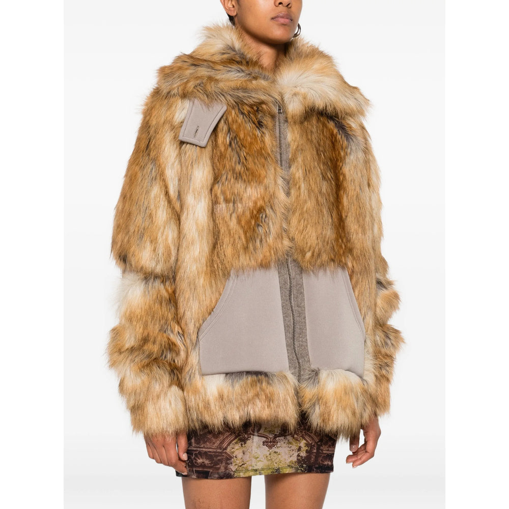 Brown Panel Zip Trench