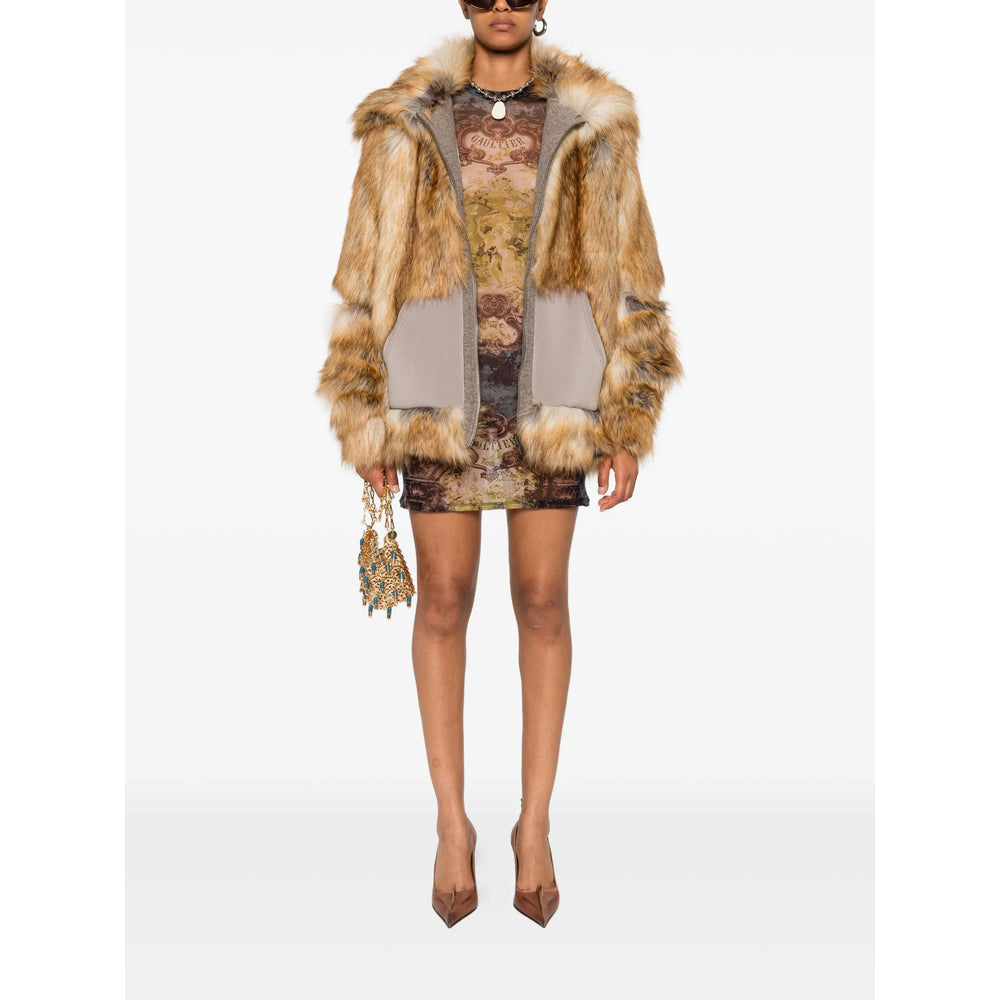 Brown Panel Zip Trench