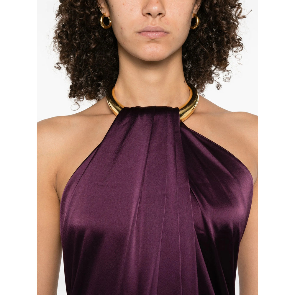 Regal Purple Halter Gown