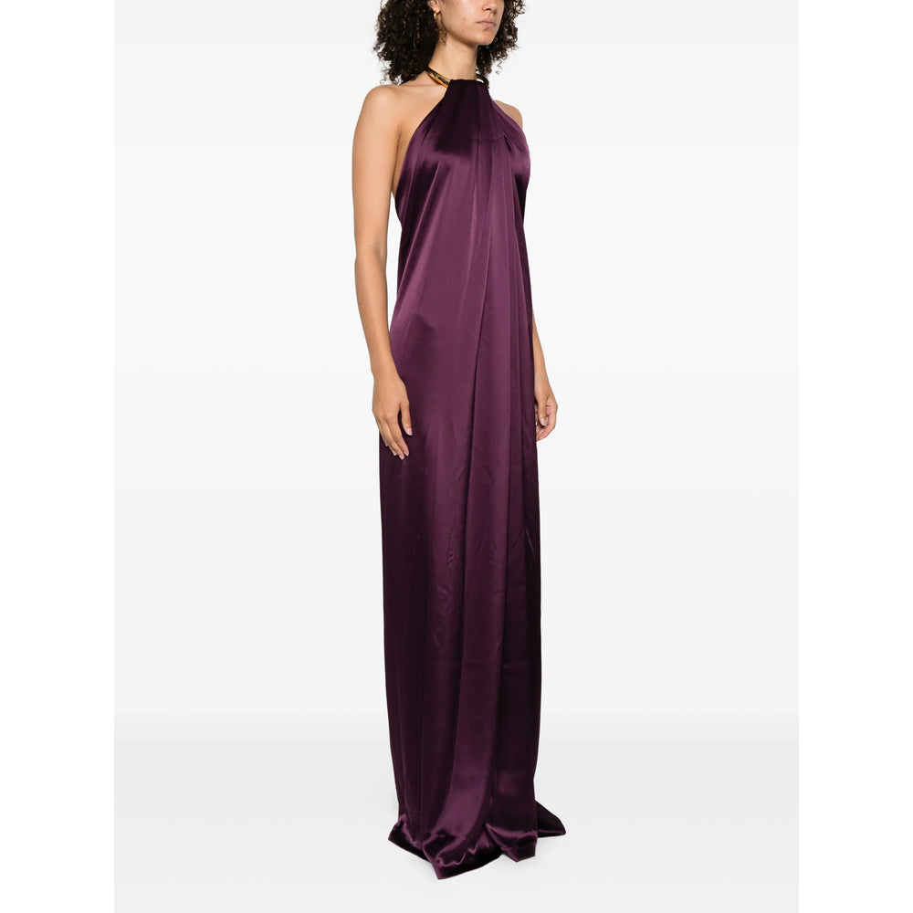 Regal Purple Halter Gown