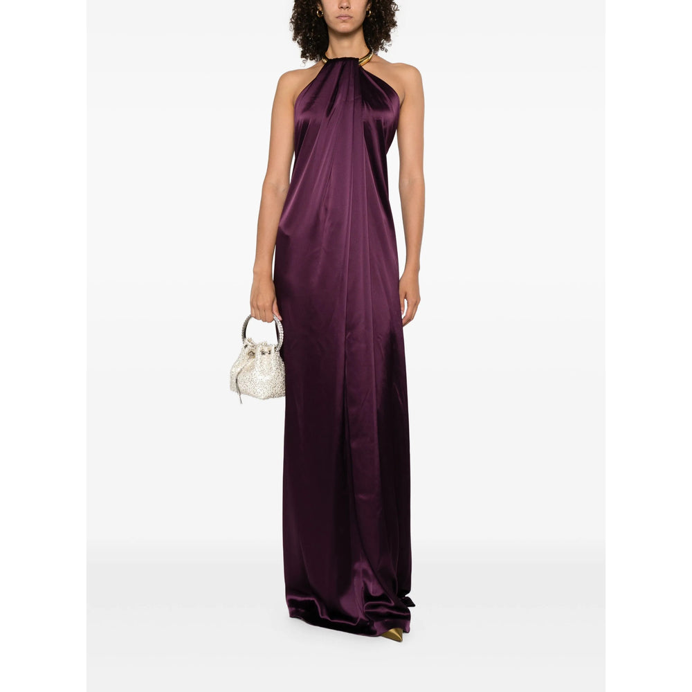 Regal Purple Halter Gown