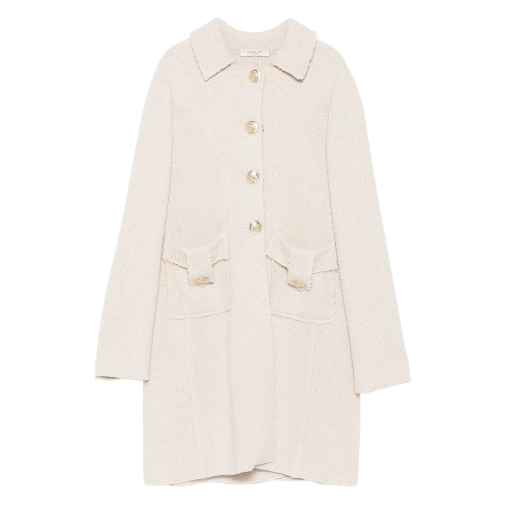 Button-front Wool Cardigan Sweater