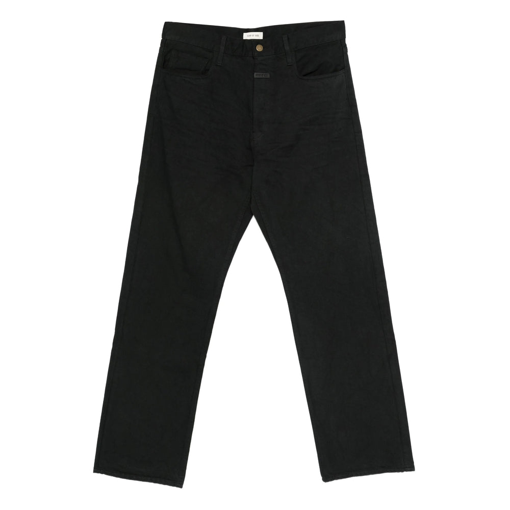 Black Cotton Five-pocket Pant