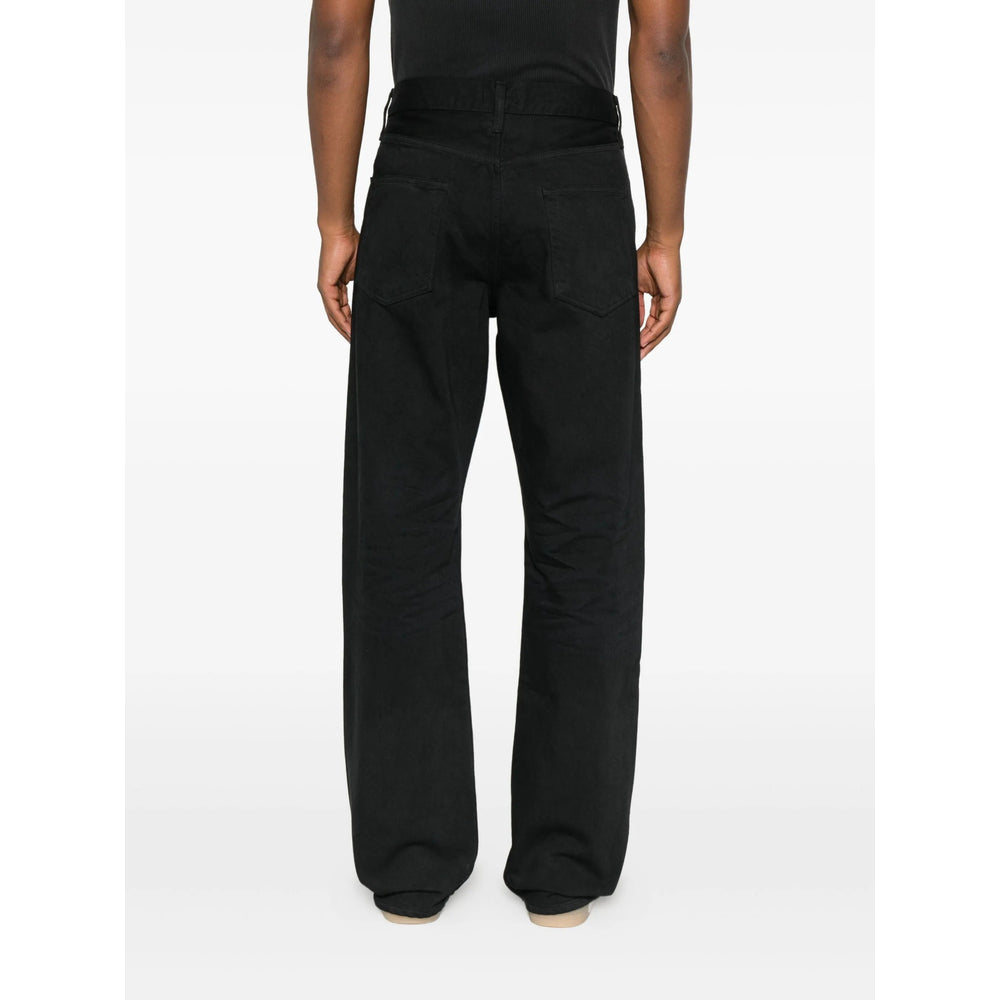 Black Cotton Five-pocket Pant