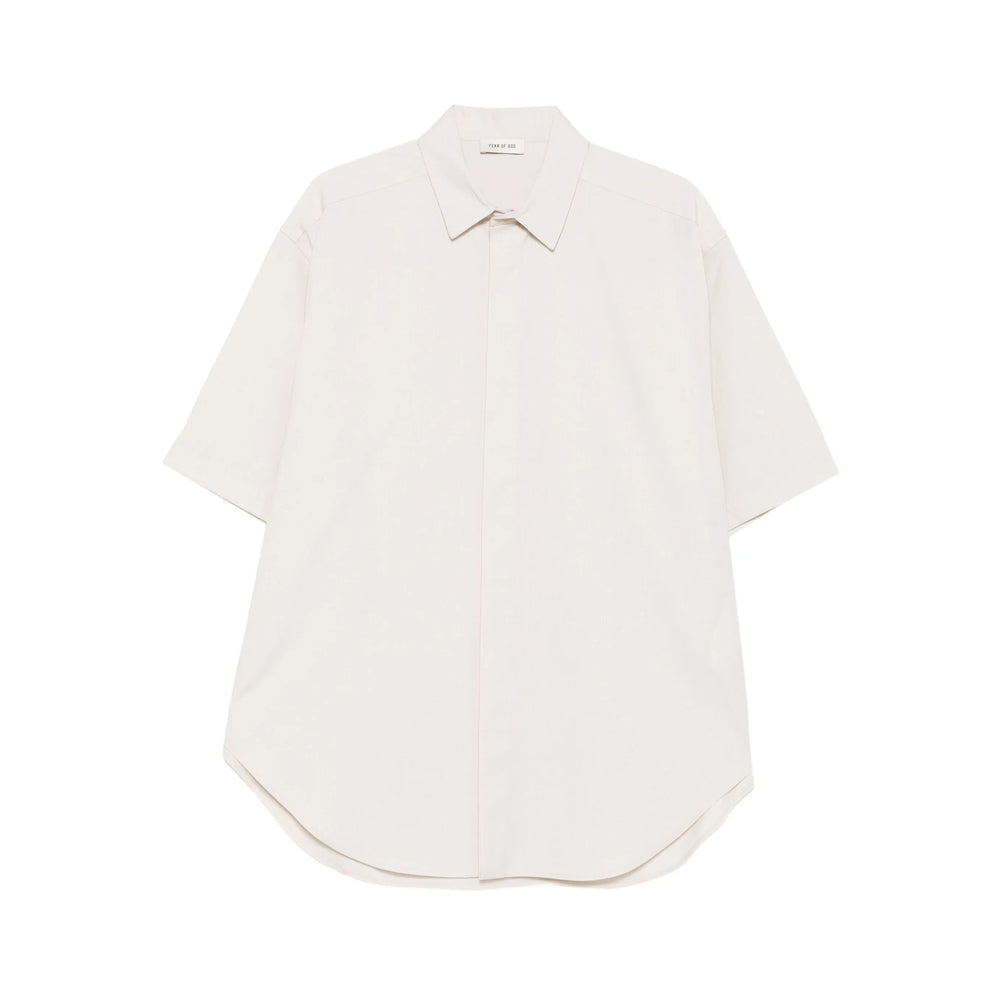 Beige Classic Button Top