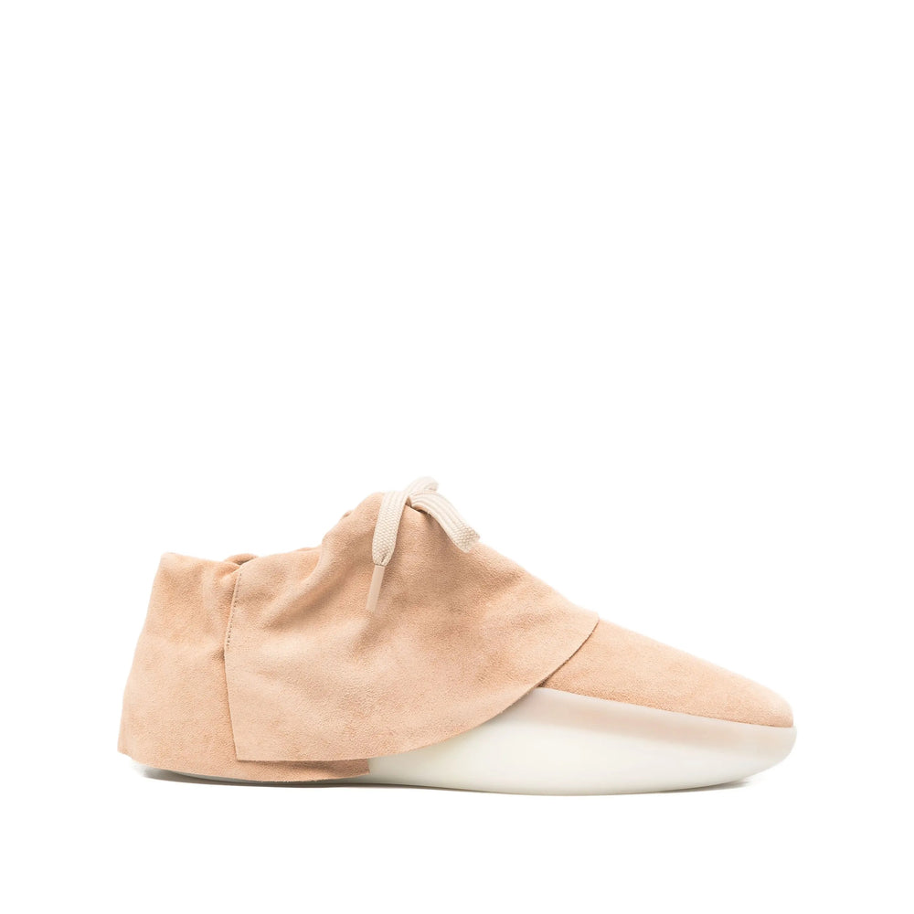 Soft Beige Suede Lace-up Flat