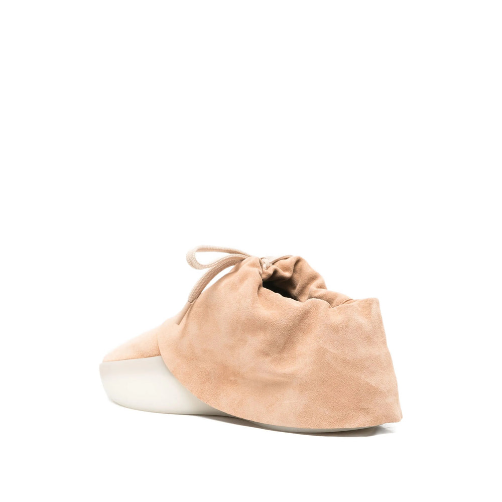 Soft Beige Suede Lace-up Flat