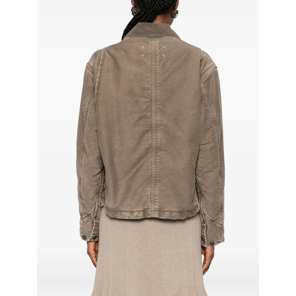 Navy Corduroy Button Chest Jacket