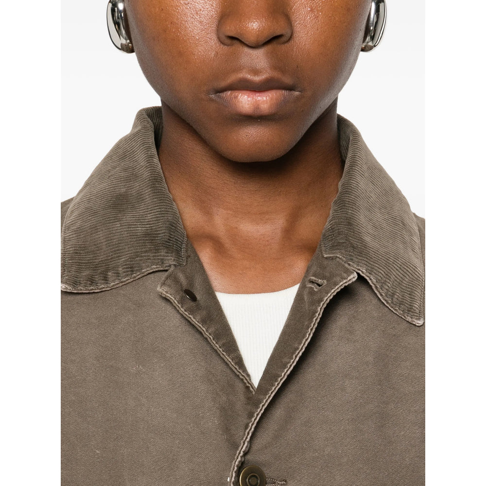 Navy Corduroy Button Chest Jacket
