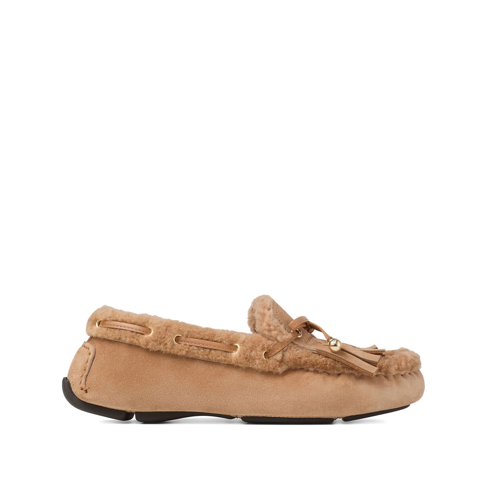 Brown Suede Boot With Shearling Accents