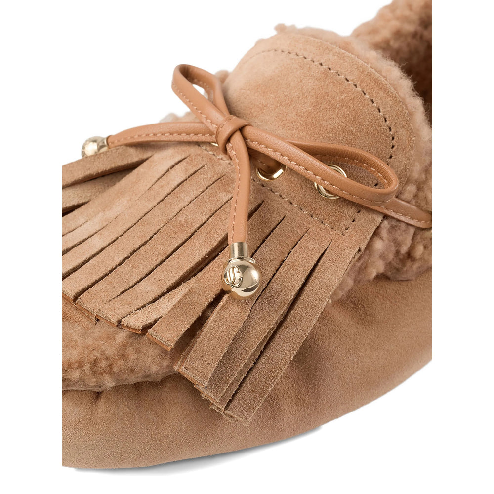 Brown Suede Boot With Shearling Accents