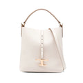 Beige Leather Sophisticate Tote