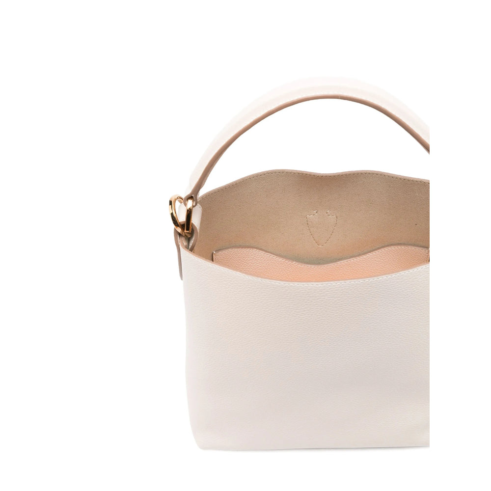 Beige Leather Sophisticate Tote