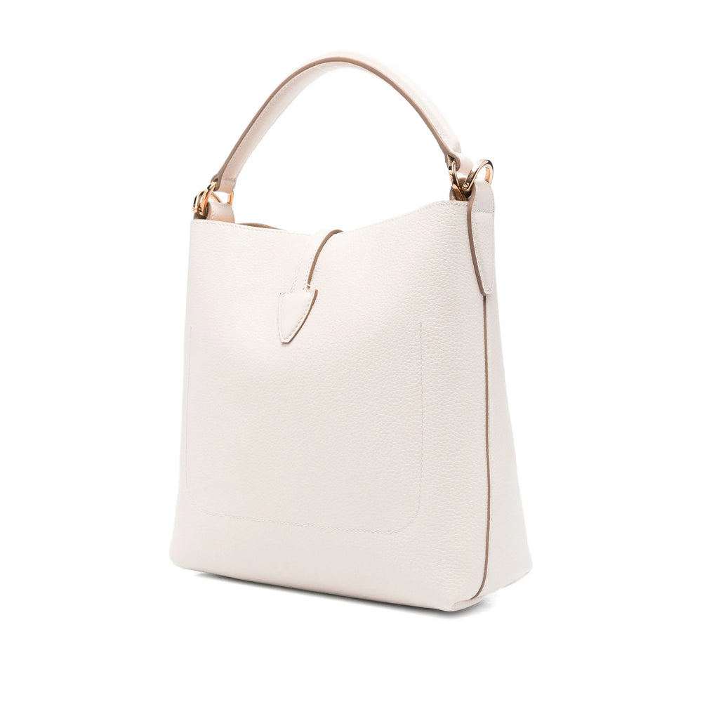 Beige Leather Sophisticate Tote