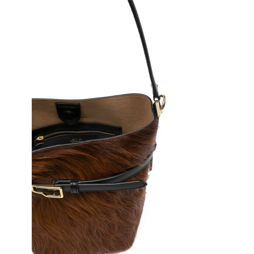 Rich Brown Calf Leather Satchel Bag