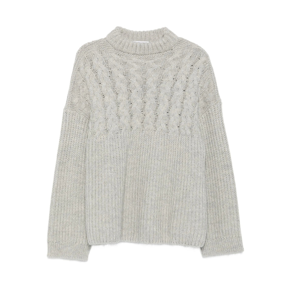 Grey Cable Alpaca Sweater