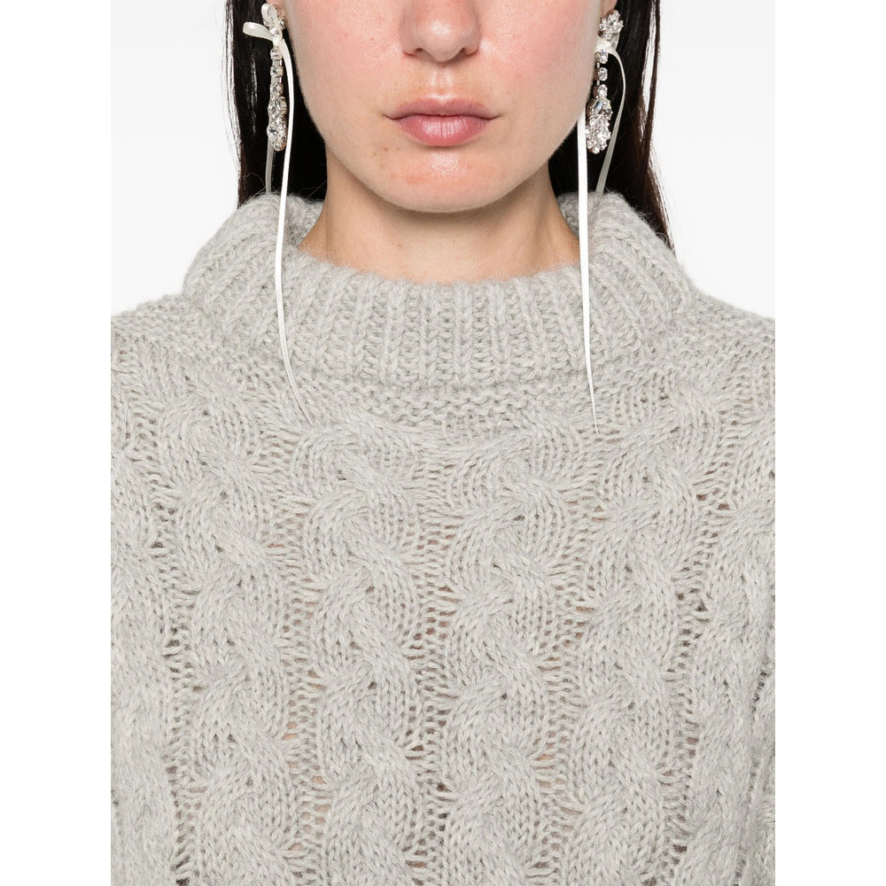 Grey Cable Alpaca Sweater