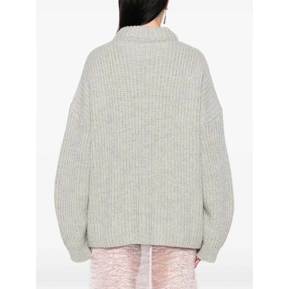 Grey Cable Alpaca Sweater