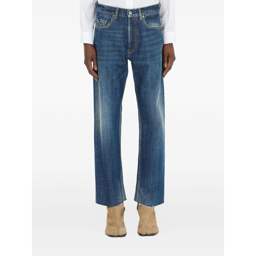 Classic Navy Button Fly Jeans