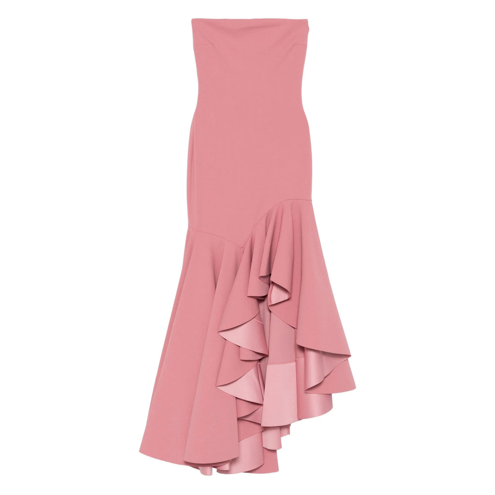Ruffled Strapless Gown