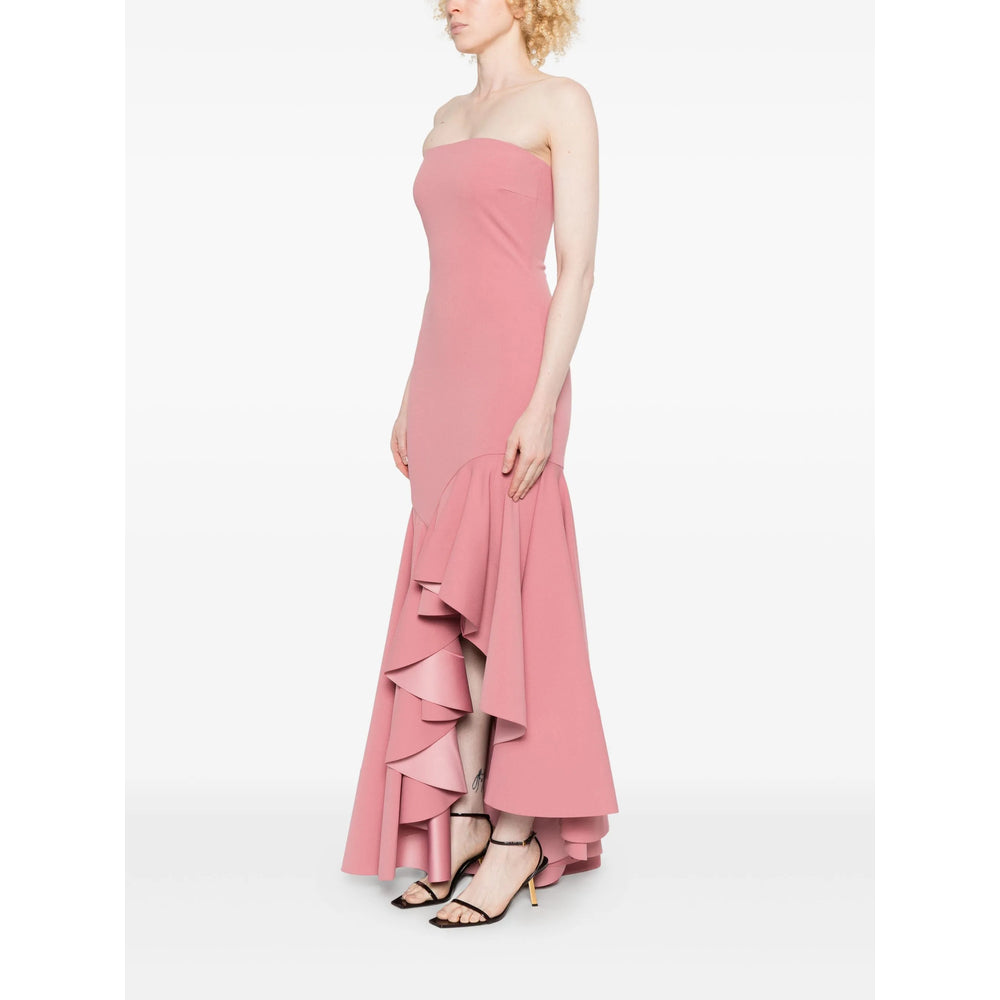 Ruffled Strapless Gown