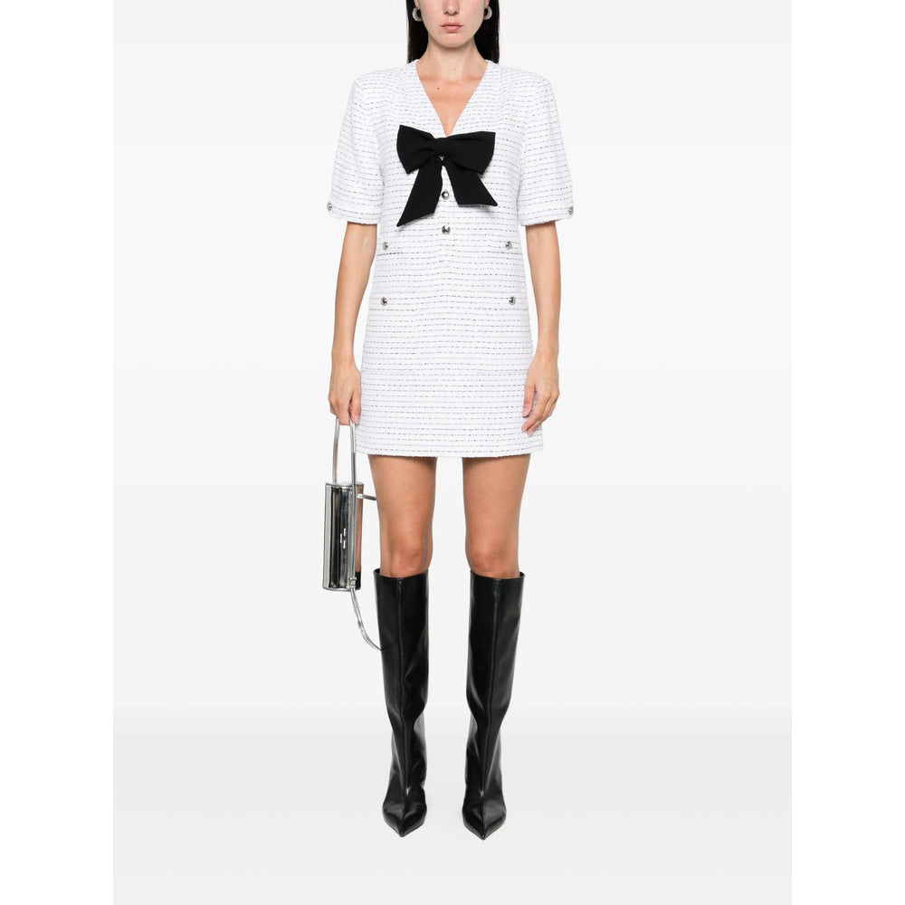 Timeless White Tweed V-neck Blouse