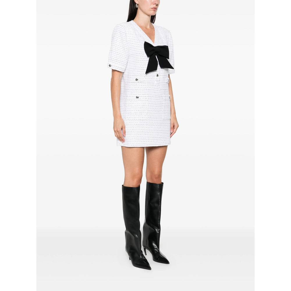 Timeless White Tweed V-neck Blouse