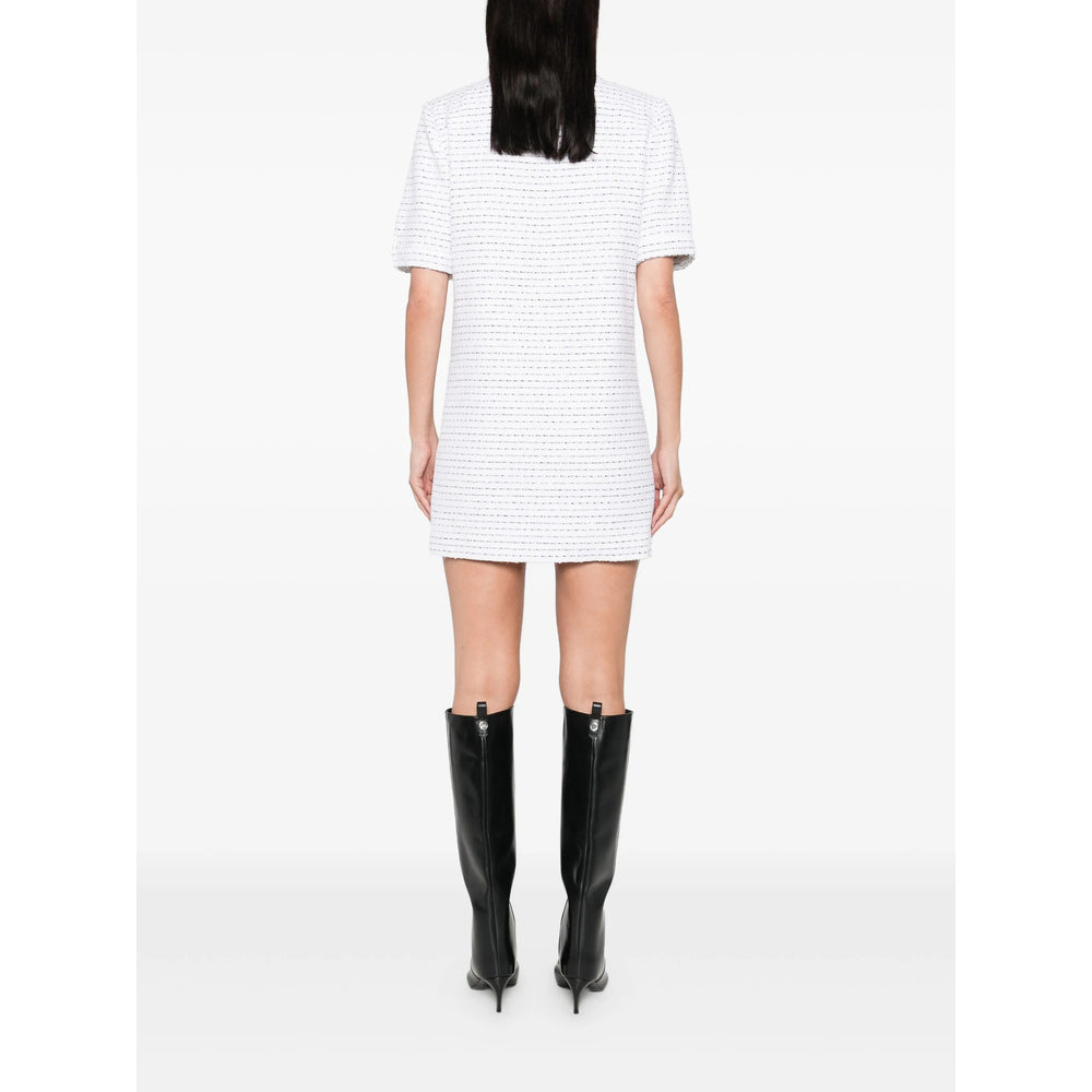 Timeless White Tweed V-neck Blouse
