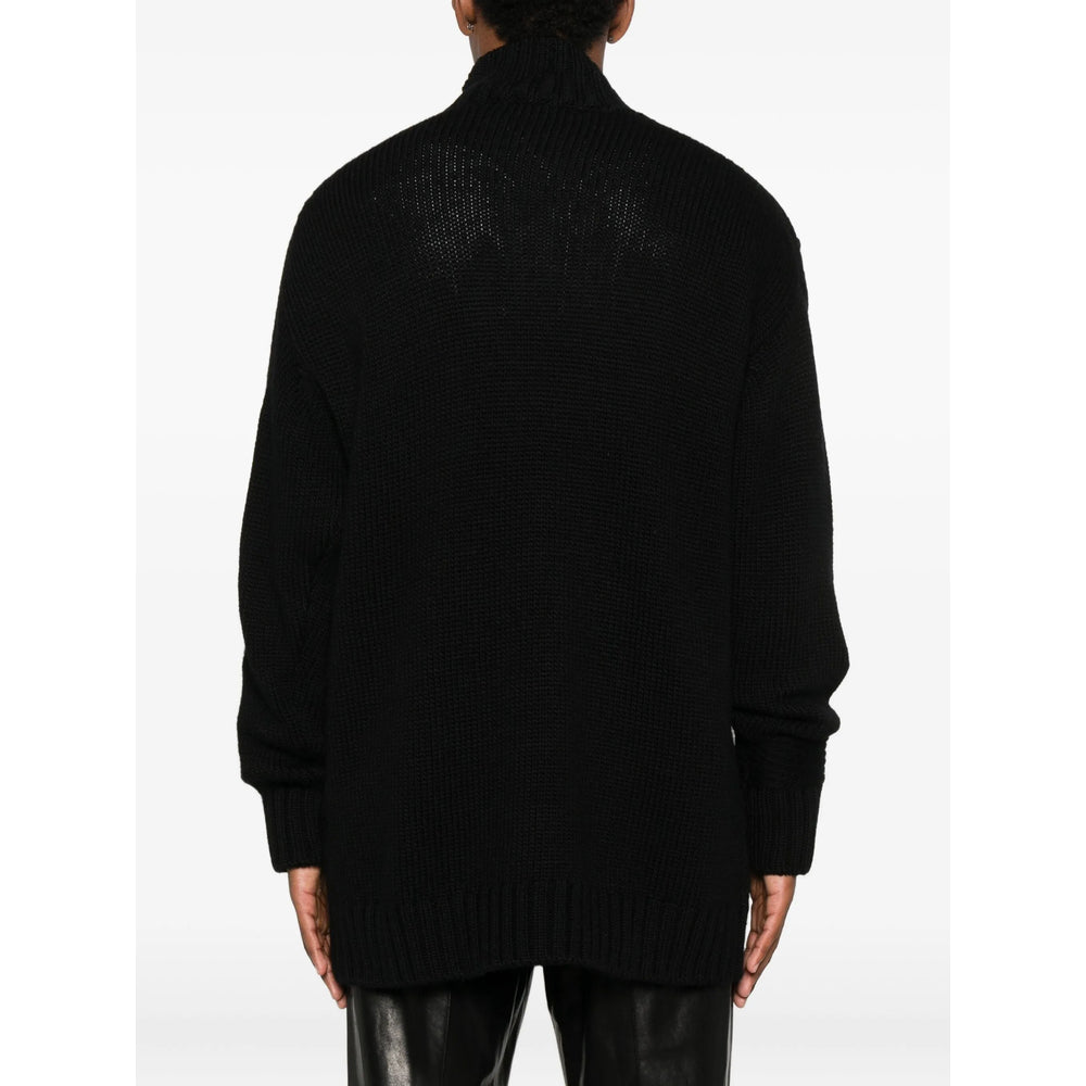 High Neck Wool Lattice Top