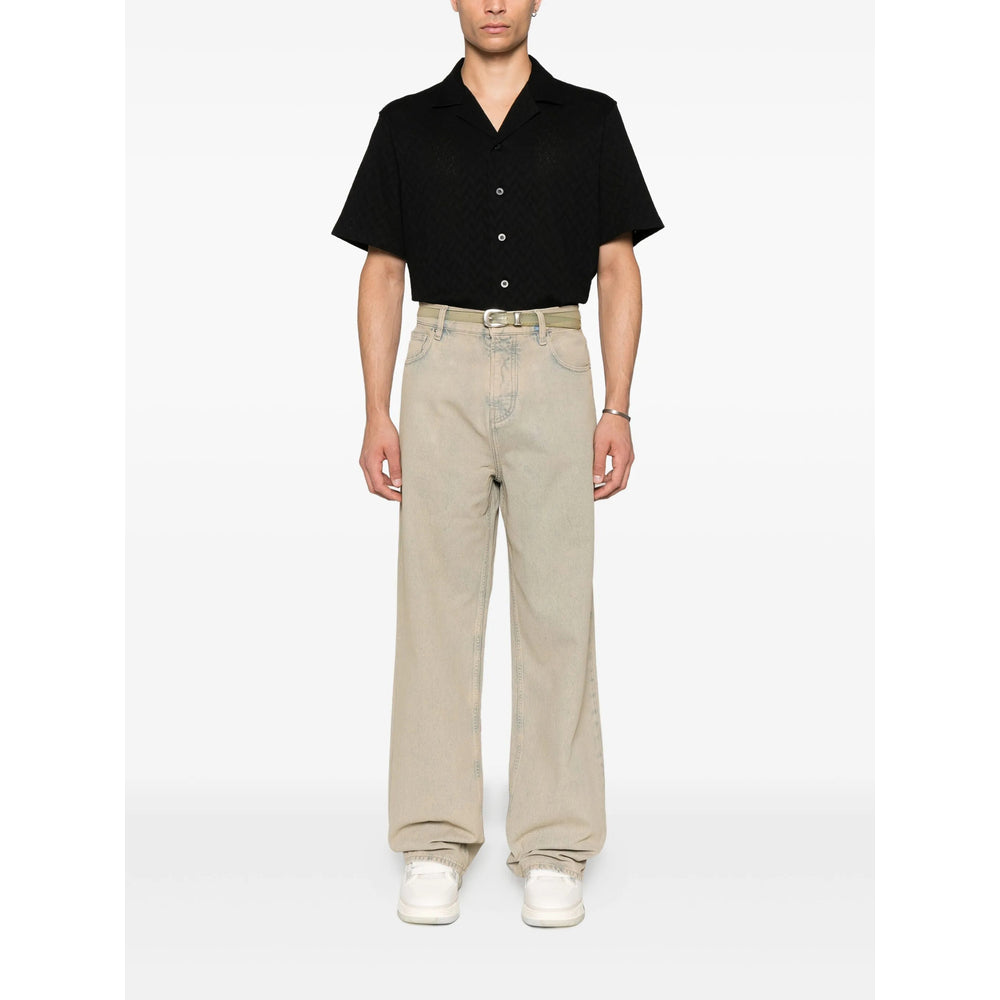 Beige Faded Five-pocket Jeans