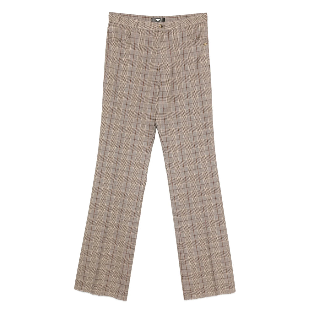 Taupe Check Work Pants