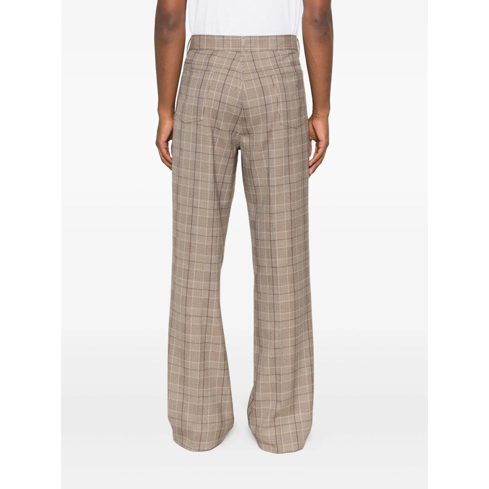 Taupe Check Work Pants
