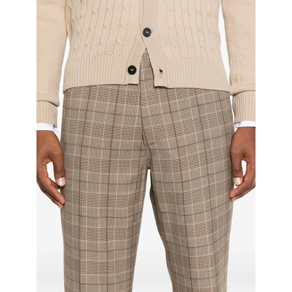 Taupe Check Work Pants