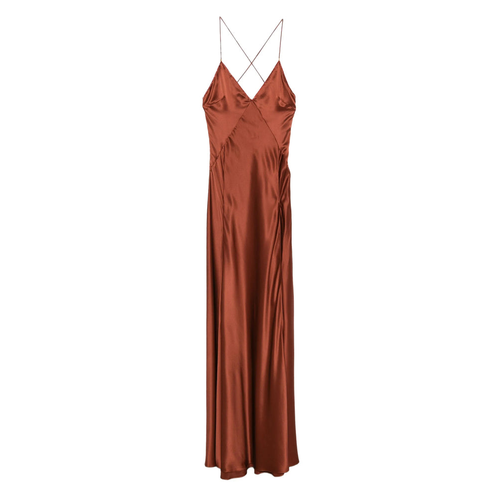 Soft Brown Halter Top With Spaghetti Straps