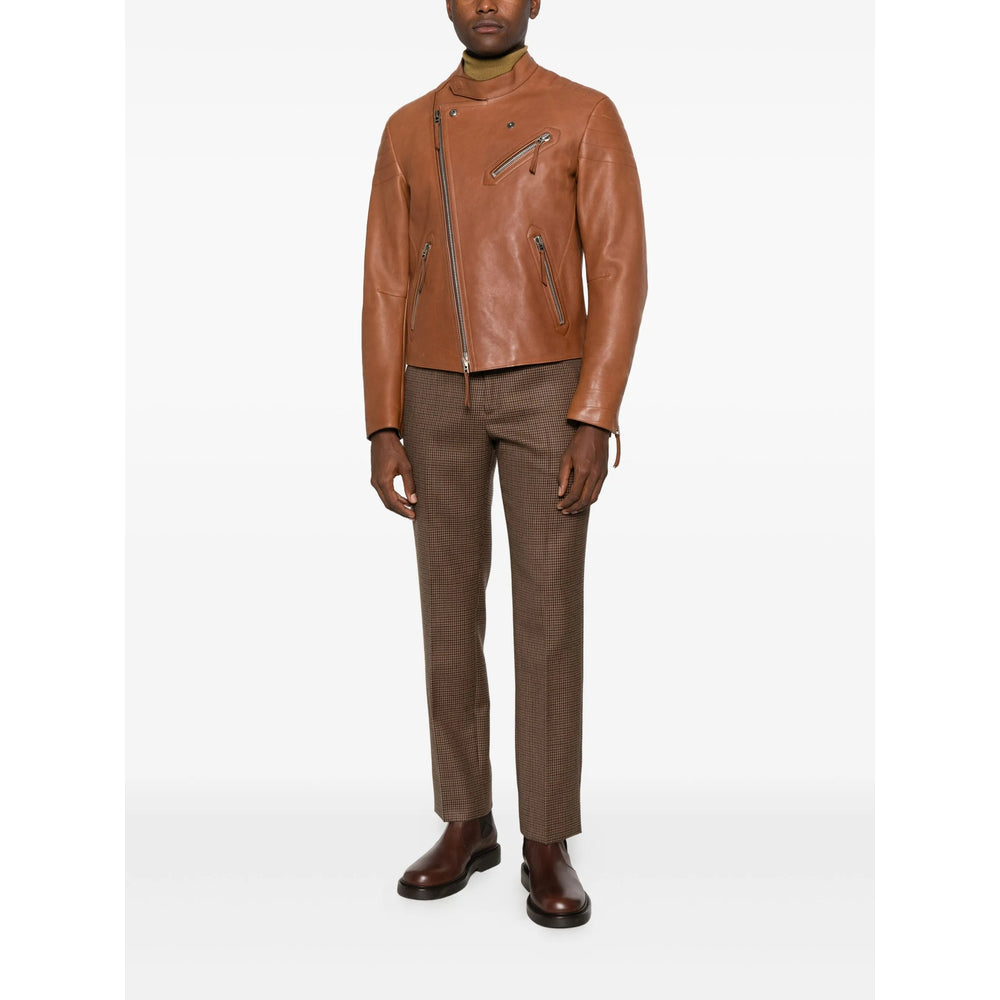 Light Brown Asymmetric Leather Duffle
