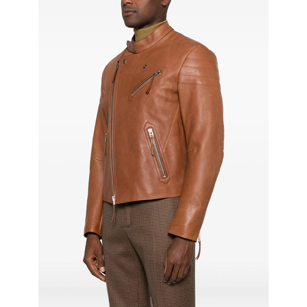 Light Brown Asymmetric Leather Duffle