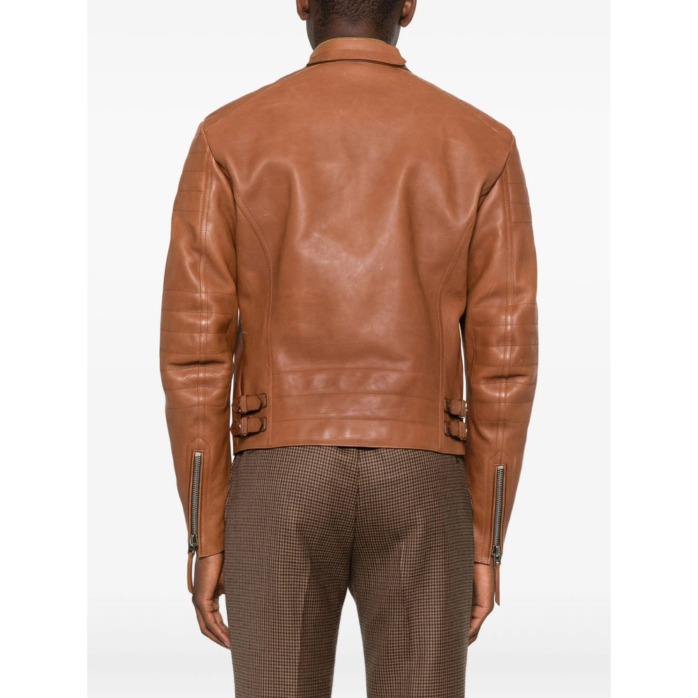 Light Brown Asymmetric Leather Duffle