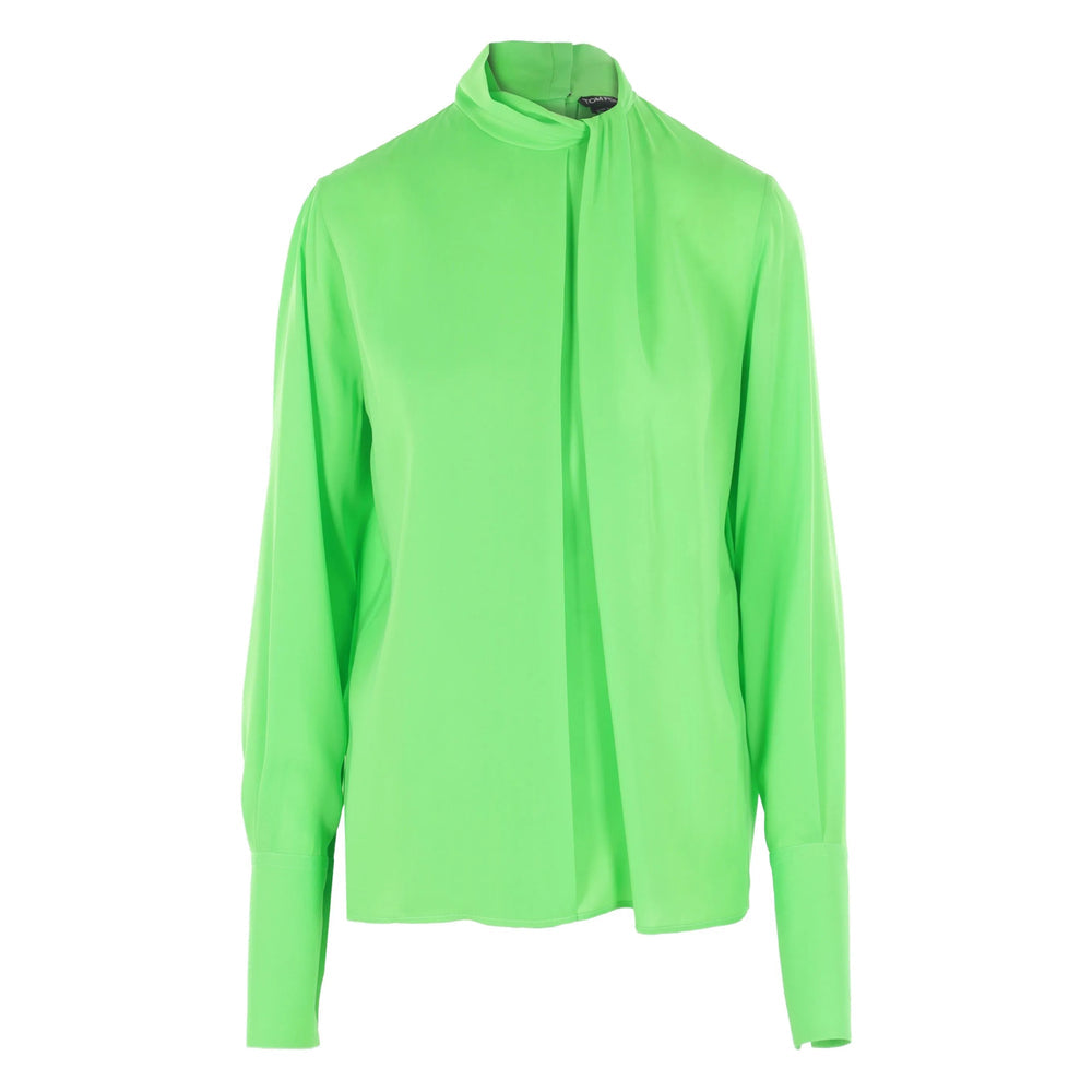 Tie Neck Button Cuff Top