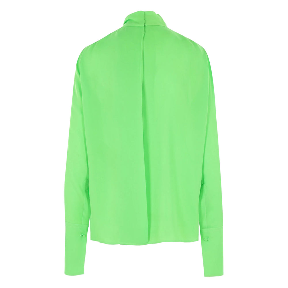 Tie Neck Button Cuff Top
