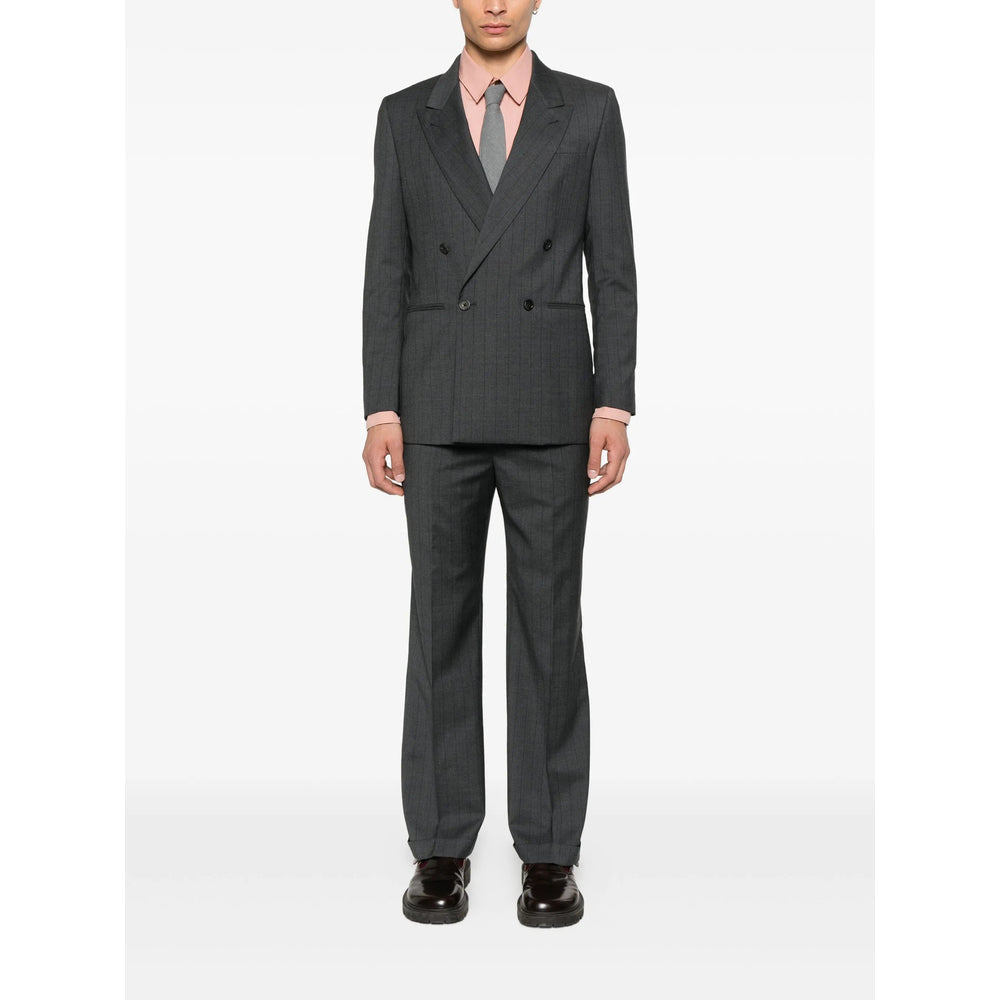 Grey Pinstripe Double-breasted Suit
