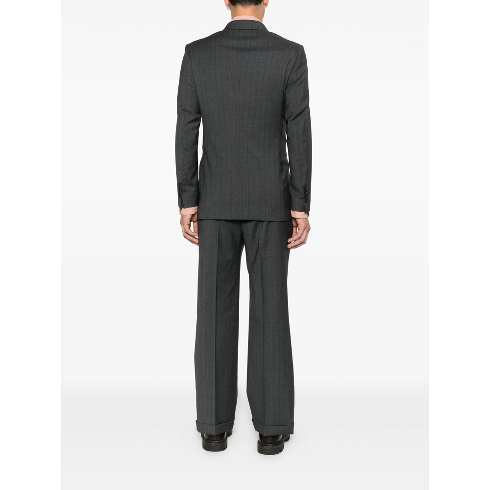 Grey Pinstripe Double-breasted Suit