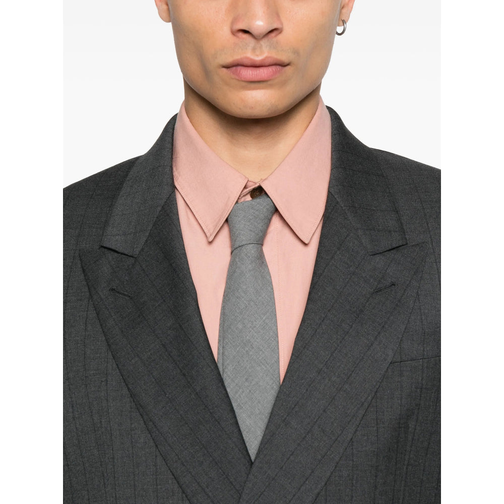 Grey Pinstripe Double-breasted Suit