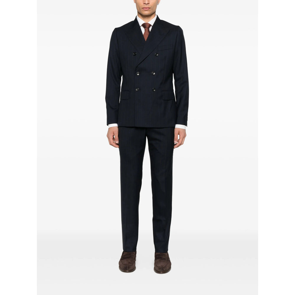 Navy Peak Lapel Blazer