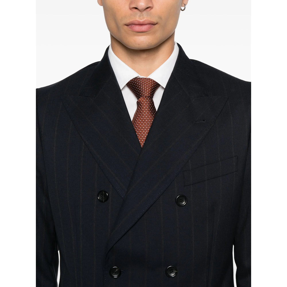 Navy Peak Lapel Blazer