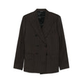 Brown Pinstripe Peak Lapel Jacket