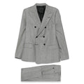 Grey Checked Peak Lapel Coat