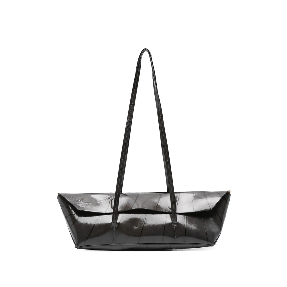 Leaf Pattern Patent Leather Tote