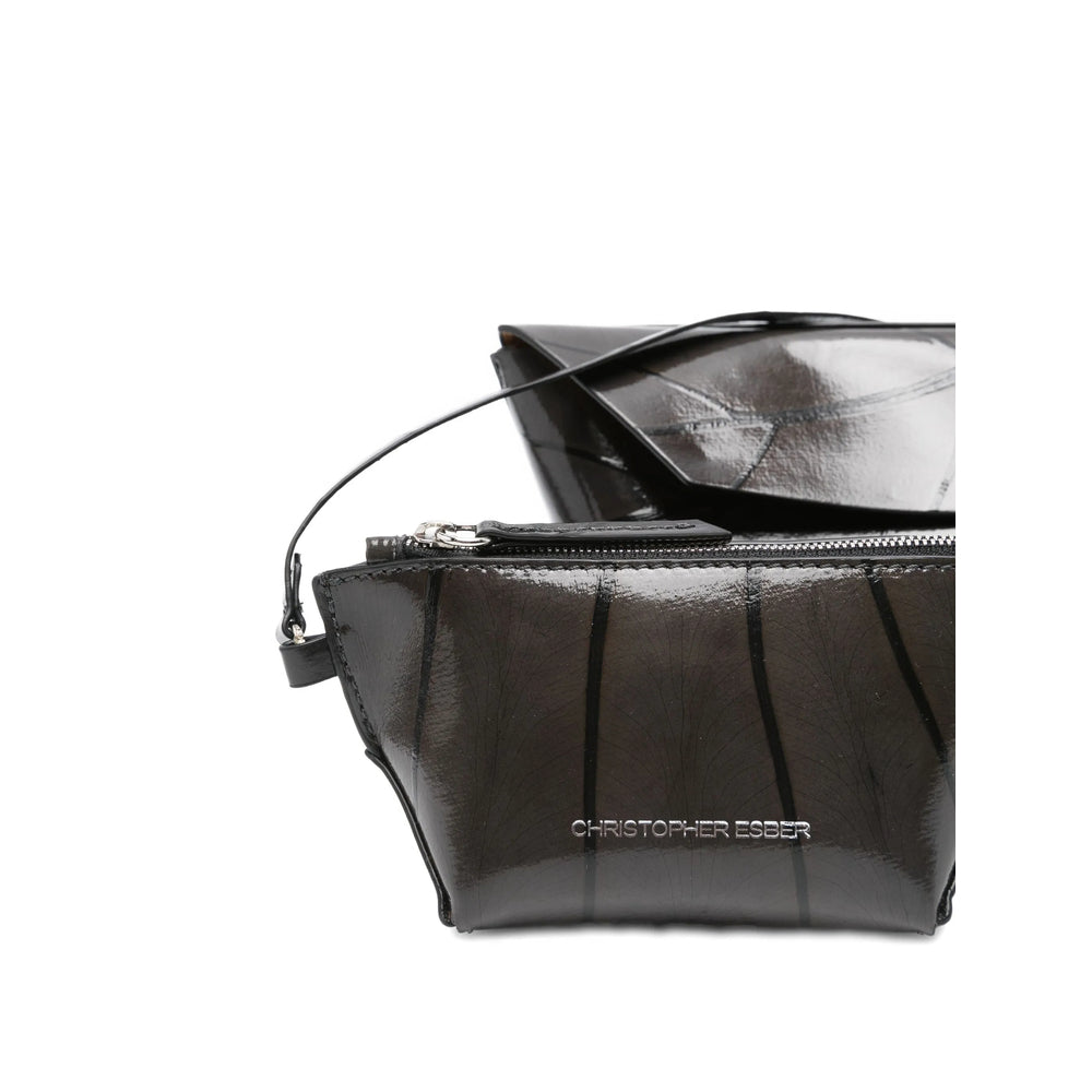 Leaf Pattern Patent Leather Tote