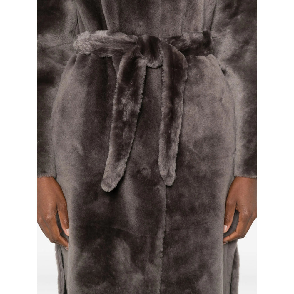 Grey Shearling Long Sleeve Shirt